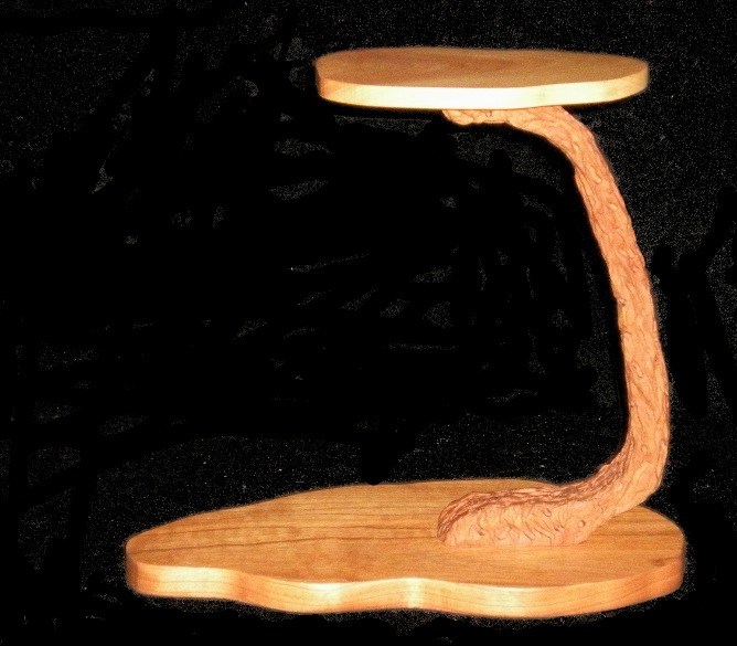 Hand Carved Cherry Cascade Stand
