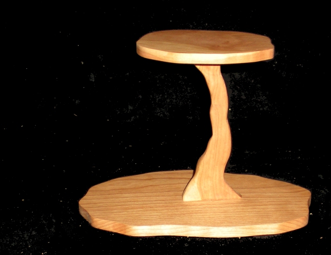 Small Hand Carved Cherry Pedestal Stand